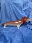 Vintage  Murano Bischoff Cherry Dachshund Dog Glass Decanter Vintage