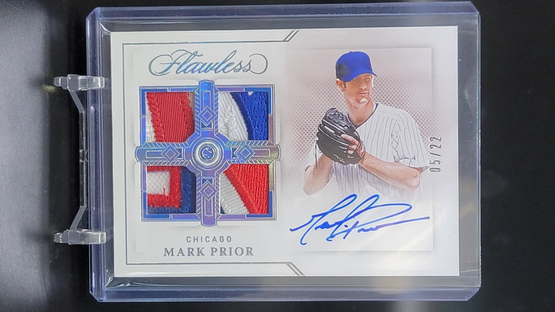 2022 Panini Flawless Mark Prior Quad Patch Auto /22 Chicago Cubs QPA-MA