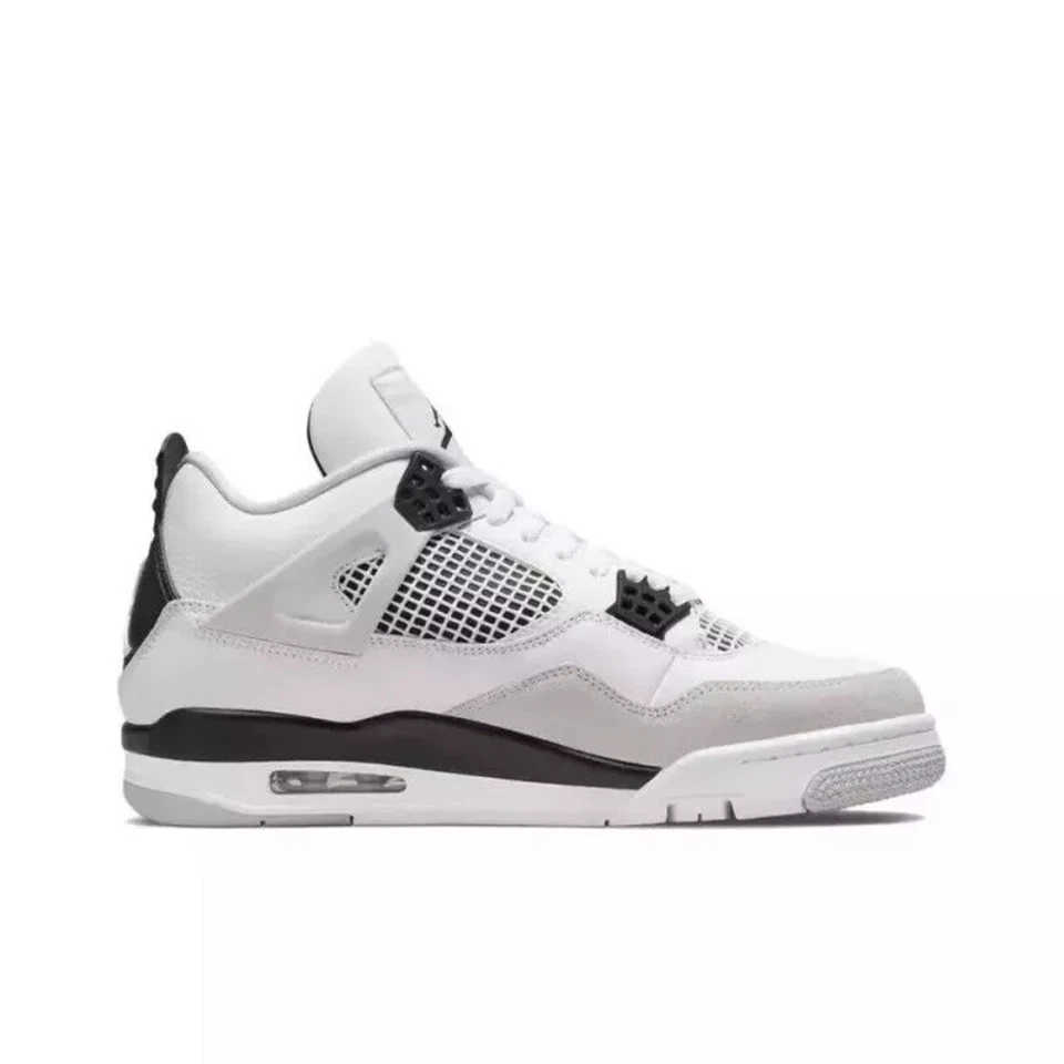 2025 New AJ Retro 4 Mid Military Black White Size UK 3-10 Xmas Gift. - Image 4 of 4