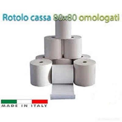 100 ROTOLI TERMICI MM.80 X 80 METRI - OMOLOGATI CARTA DI ALTA QUALITA'