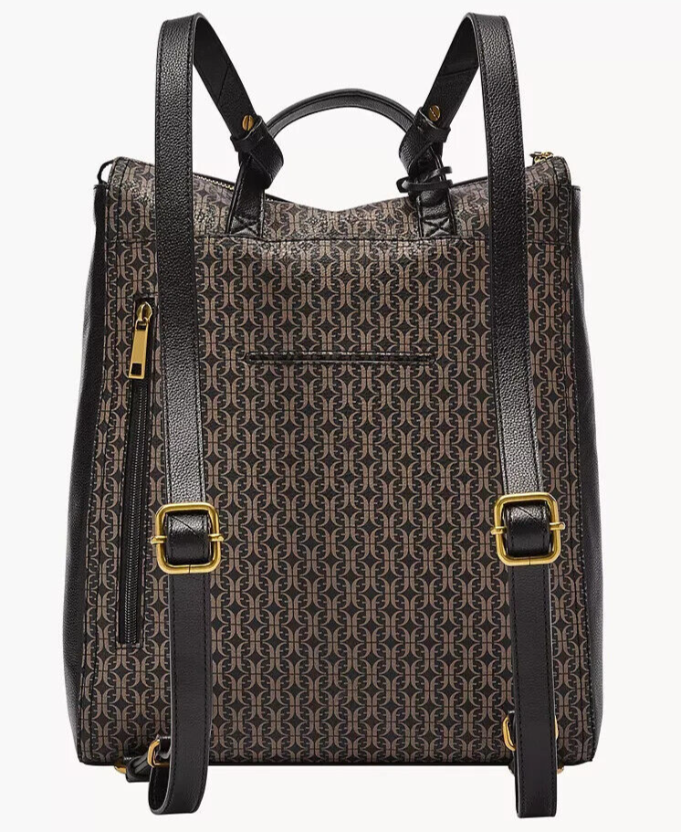 Fossil Elina Large Convertible Backpack Black Floral  display picture 3