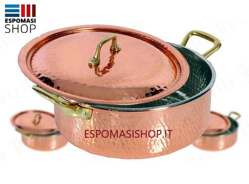 TRADIZIONALE PENTOLA CASSERUOLA DI RAME 100% PROFESSIONALE C/COP MADE IN ITALY - 第 12/19 張圖片