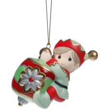 Precious Moments Christmas Elf Hanging Ornament Deck The Halls New 241028