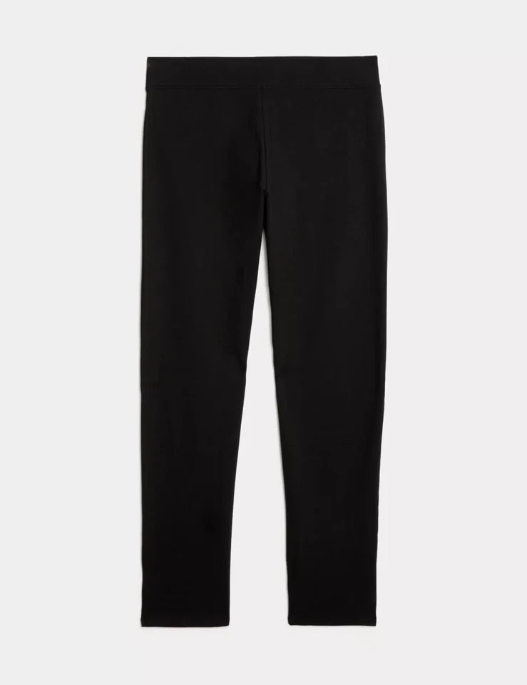 EX  M&S STRAIGHT LEG JOGGERS Cotton Rich Ladies Elasticated High Rise Pants - Image 2 of 4