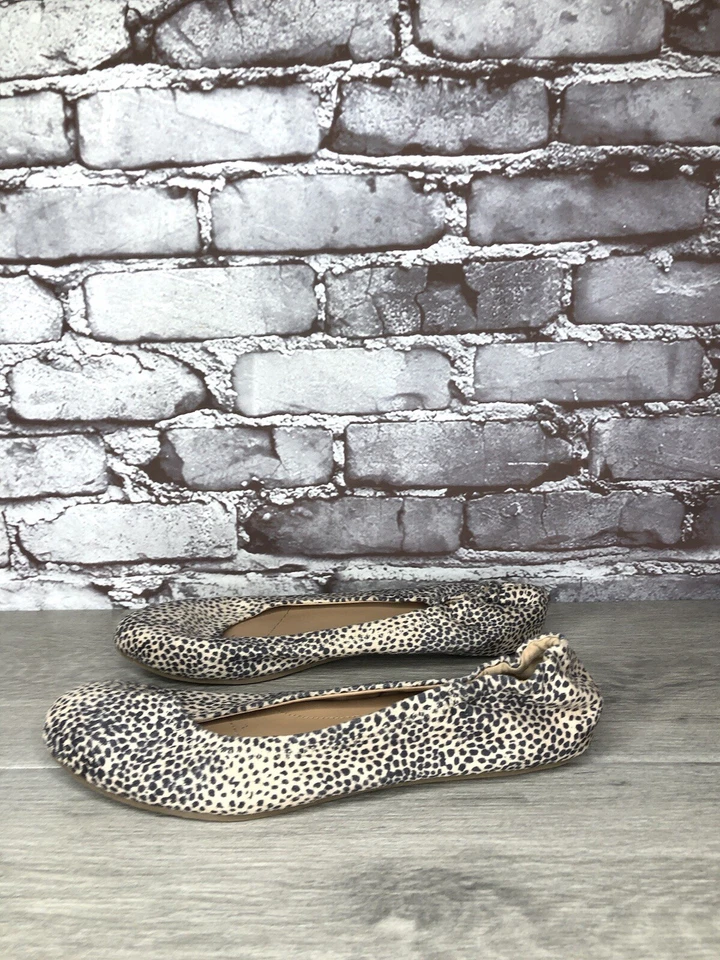 Toms Jutti Tan Suede Cheetah Leopard Animal Print Ballet Flats Women 9M US/40EU - Image 2 of 4