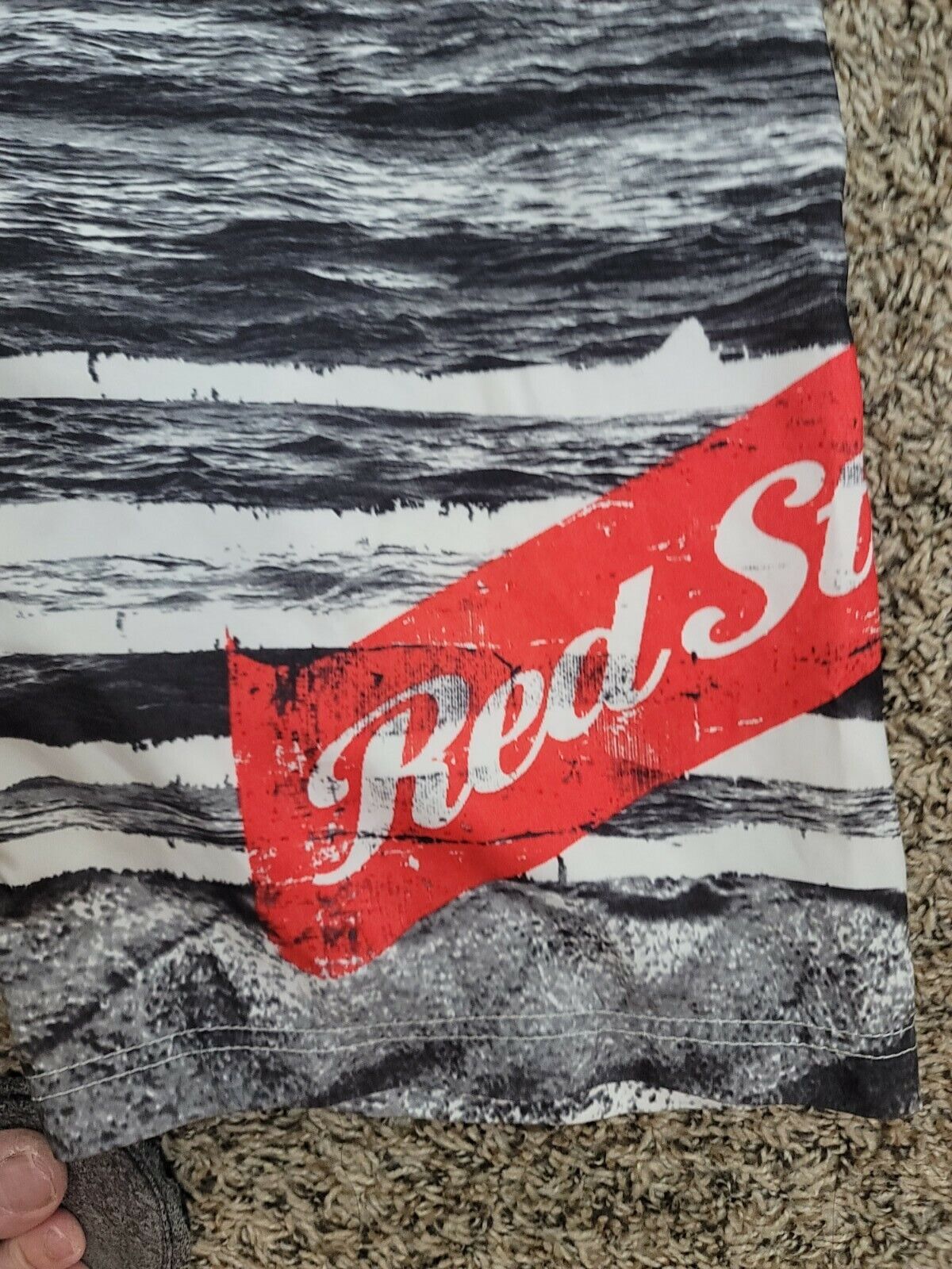 Red Stripe Beer Men's Board Shorts Swim Trunks - … - image 8