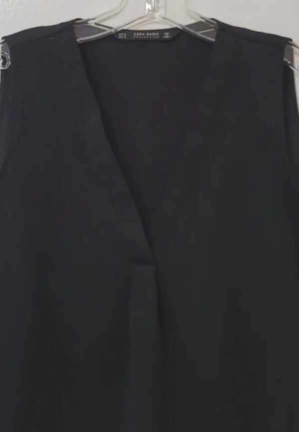 Zara Basic Collection Blouse Womens Medium Black … - image 5