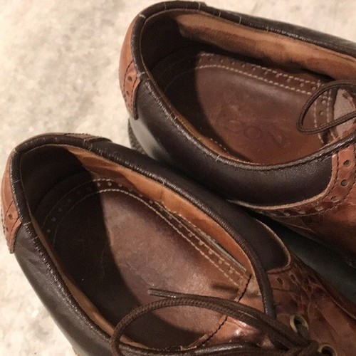 Footjoy Icon Croc Golf Shoes Mens 8.5 Brown Dark Gator Style 52236 Saddle - Picture 8 of 15