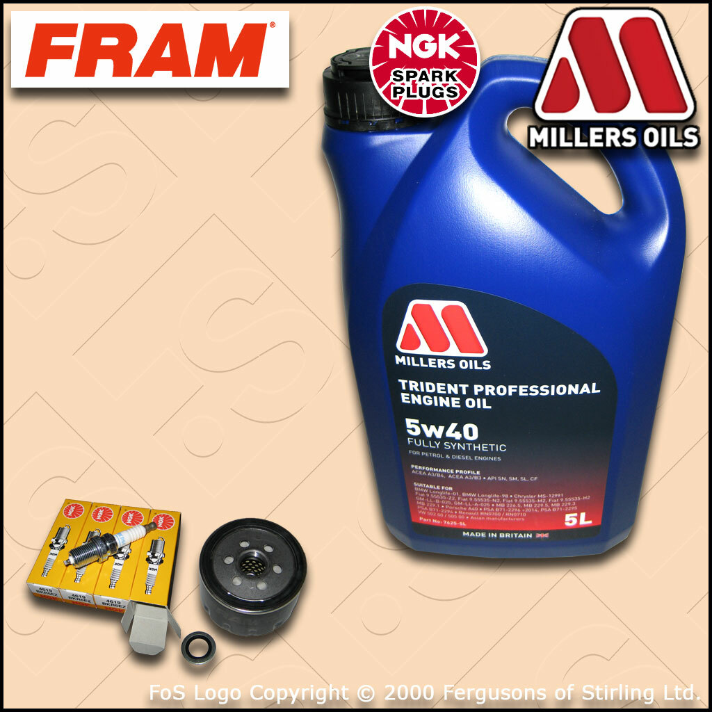SERVICE KIT for RENAULT CLIO MK2 1.4 16V OIL FILTER PLUGS +5w40 OIL (2000-2005)