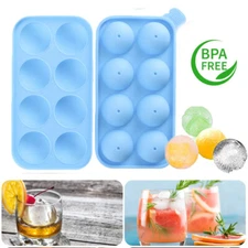 Silicone 3D Ball ICE Cube Tray Maker Round Ball Sphere Mold Whiskey Cocktails