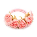 Women Girl  Rose Flower Wedding Beach bun dance  hair headband Garland