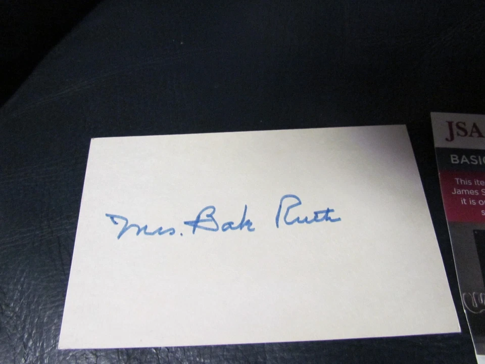 Mrs. Babe Ruth signed Index Card JSA Certified - Image 2 of 3