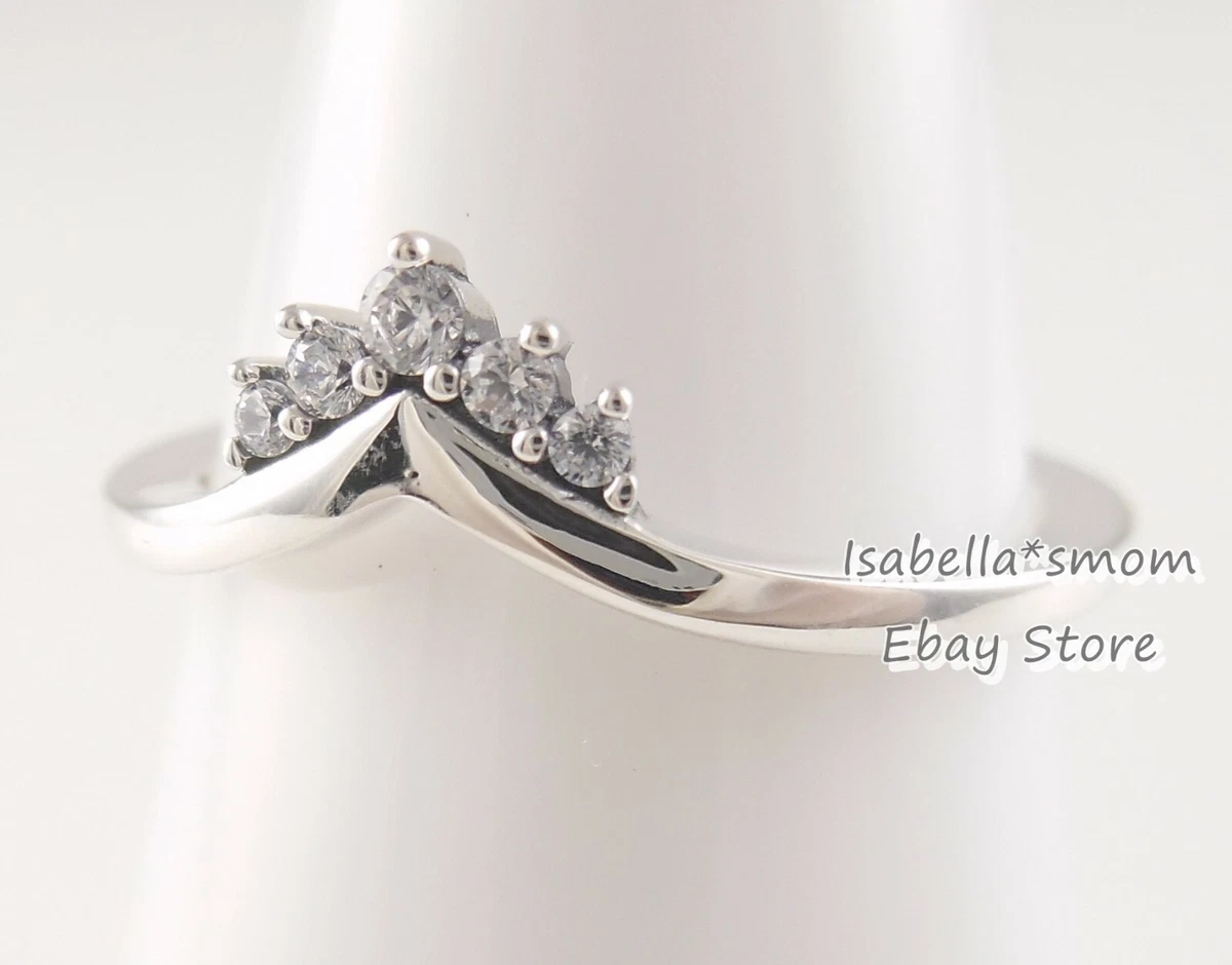 TIARA WISHBONE Authentic PANDORA Silver Stackable Ring 5 50
