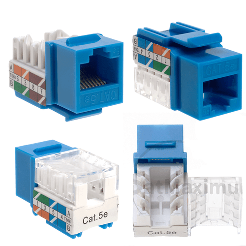 110 & 66 Punch Down Schlagwerkzeug mit 20 Stück CAT5e Keystone Jack 45 Grad - Bild 5 von 5