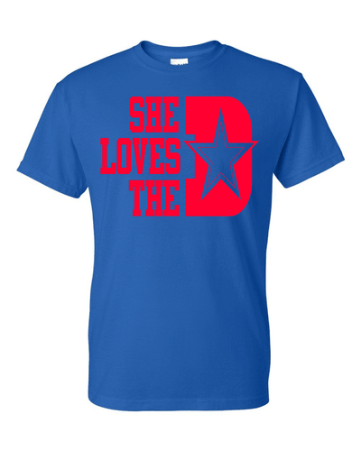 Dallas Cowboys She Loves The D T-Shirt All Colors + Sizes S-5XL & Youth Kids - Picture 25 of 30