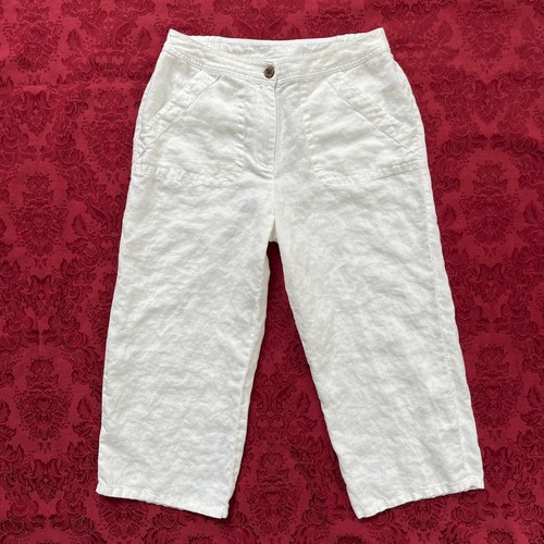 Chico's White Linen Capri Pants Size 0.5 (U.S. Size 6) GUC