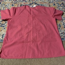 Womens Apple Life Short Sleeve Scrub Shirt - Pink, Size L