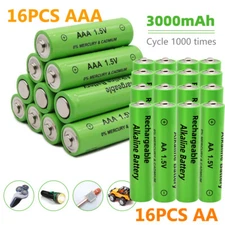 Lots 32PCS 1.5V AA /AAA Recargables 3000mAh Alkaline Battery Alcalinas Baterias