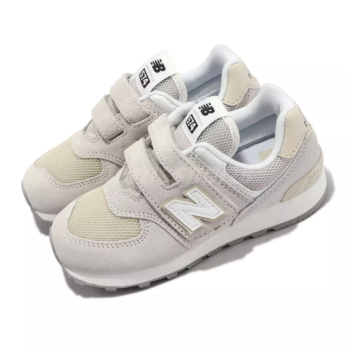 New Balance White Velcro Youth