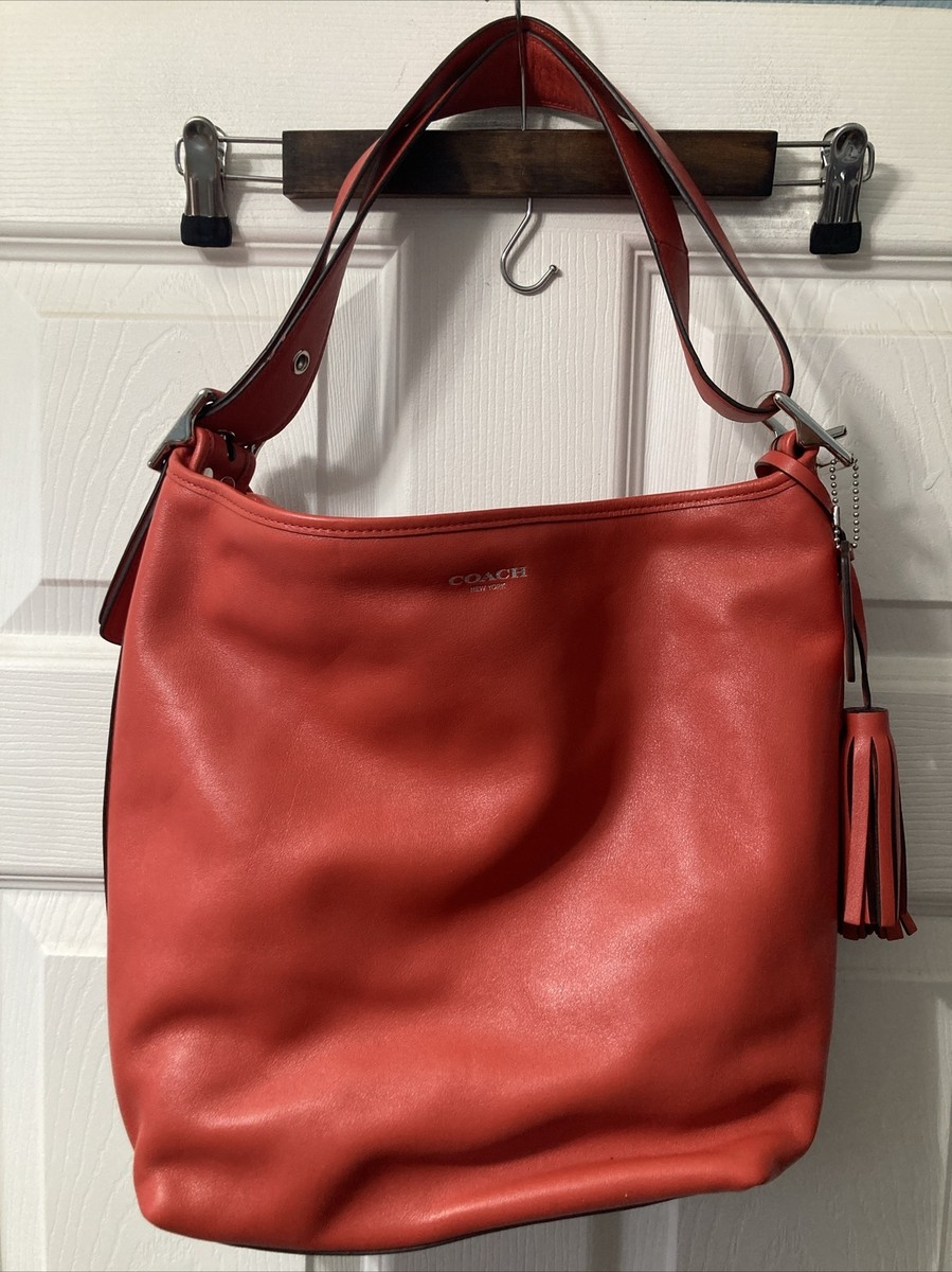 バッグ Coach Legacy Buckle Red Shoulder Bag COACH VINTAGE LEGACY BEDFORD SADDLE MAIL FLAP RED LEATHER