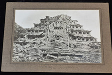 Foto de prensa antigua original preexcavación ruinas mayas pirámide de El Tajín 1900