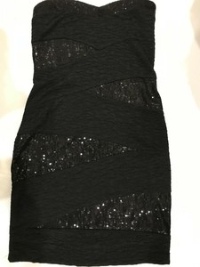 forever 21 black strapless dress