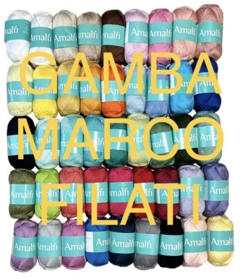 OFFERTA COTONE AMALFI qualità superiore GOMITOLI DA gr.50 mt.125 uncinetto 2,5-3