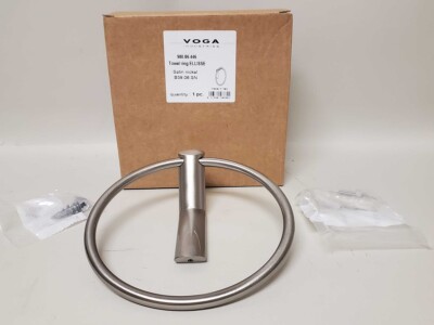 Hafele 980.86.446 Ellisse Collection Satin Nickel Towel Ring CLOSEOUT