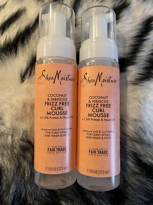 Shea Moisture Curl Mousse Frizz Free Coconut & Hibiscus 7.5 oz each 2pk