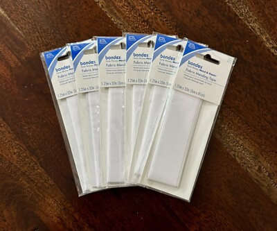 BONDEX Iron On White Fabric Mending Tape 1.25  X 32  Pack Of 6 BRAND NEW!!