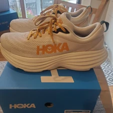 Hoka One One Bondi 8 Oat Milk Alabaster SIZE 12.5