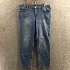 Terra  Sky Straight Denim Jeans Womens 16 actual 38.5x27 Blue Denim Hi Rise