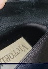 Victoria Spencer Loafers Black Leather Size 8.5 M Silver Buckle Y2K Office Shoes — photo 7