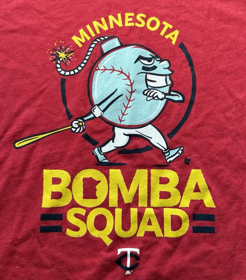 Minnesota Twins MLB Bomba Squad T Shirt M Adult Red Short Sleeve Fan Promo Tee - Image 2 of 4