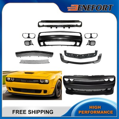 For 2015-2023 Dodge Challenger Hellcat Style Front Bumper Cover & Grille & Lip