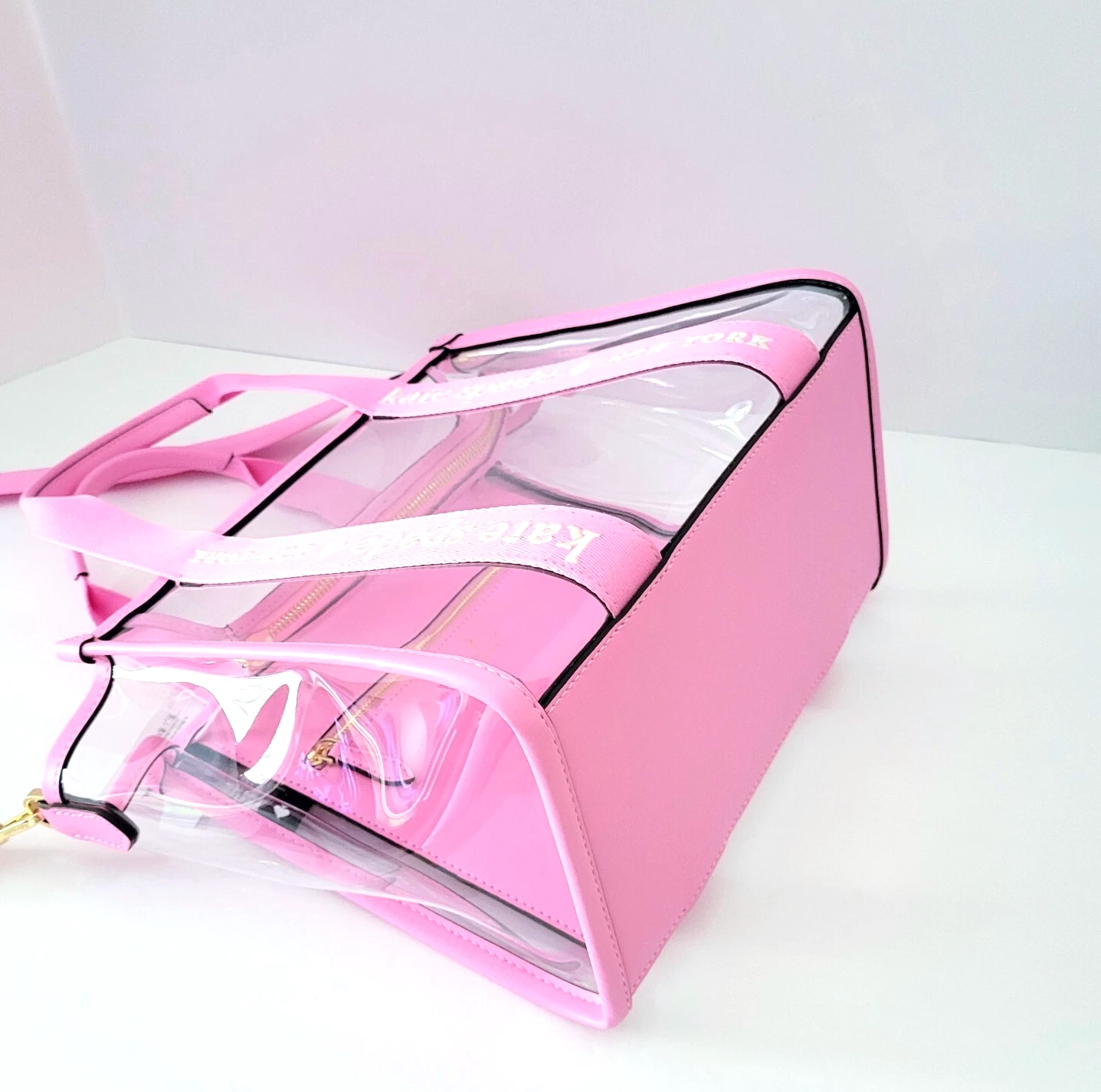 Kate Spade KL064 Kip See Through PVC piccola borsa da stadio borsa a mano surf rosa
