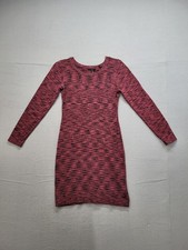 Tart Women Sweater Dress M Red Black Heathered Knit Long Sleeve Bodycon Relaxed