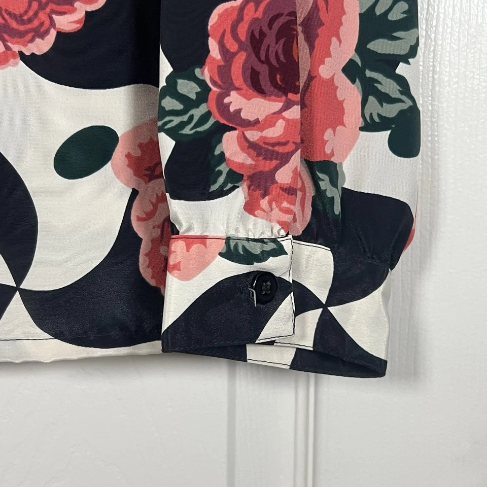 Blusa Impressions Of California Vintage Años 80 Floral/Geométrica Dbl Pechos 14 Foto 4 de 4