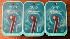 Lot of 3 QUIP 360 Oscillating Electric Toothbrush Refill Soft 6 Total Heads