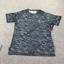 Spyder Shirt Mens Medium Gray Camo Rash Guard UPF 30 Quick Dry S923028