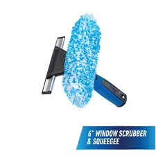 6 In. 2-In-1 Window Cleaner Squeegee & Scrubber Combi