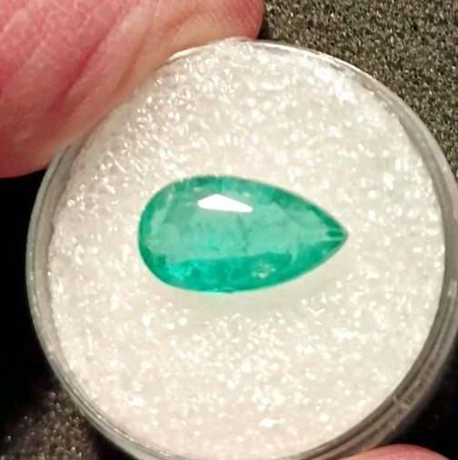 GIA-Certified 2.73 Carat Brazilian Emerald – Natural | Pear Cut