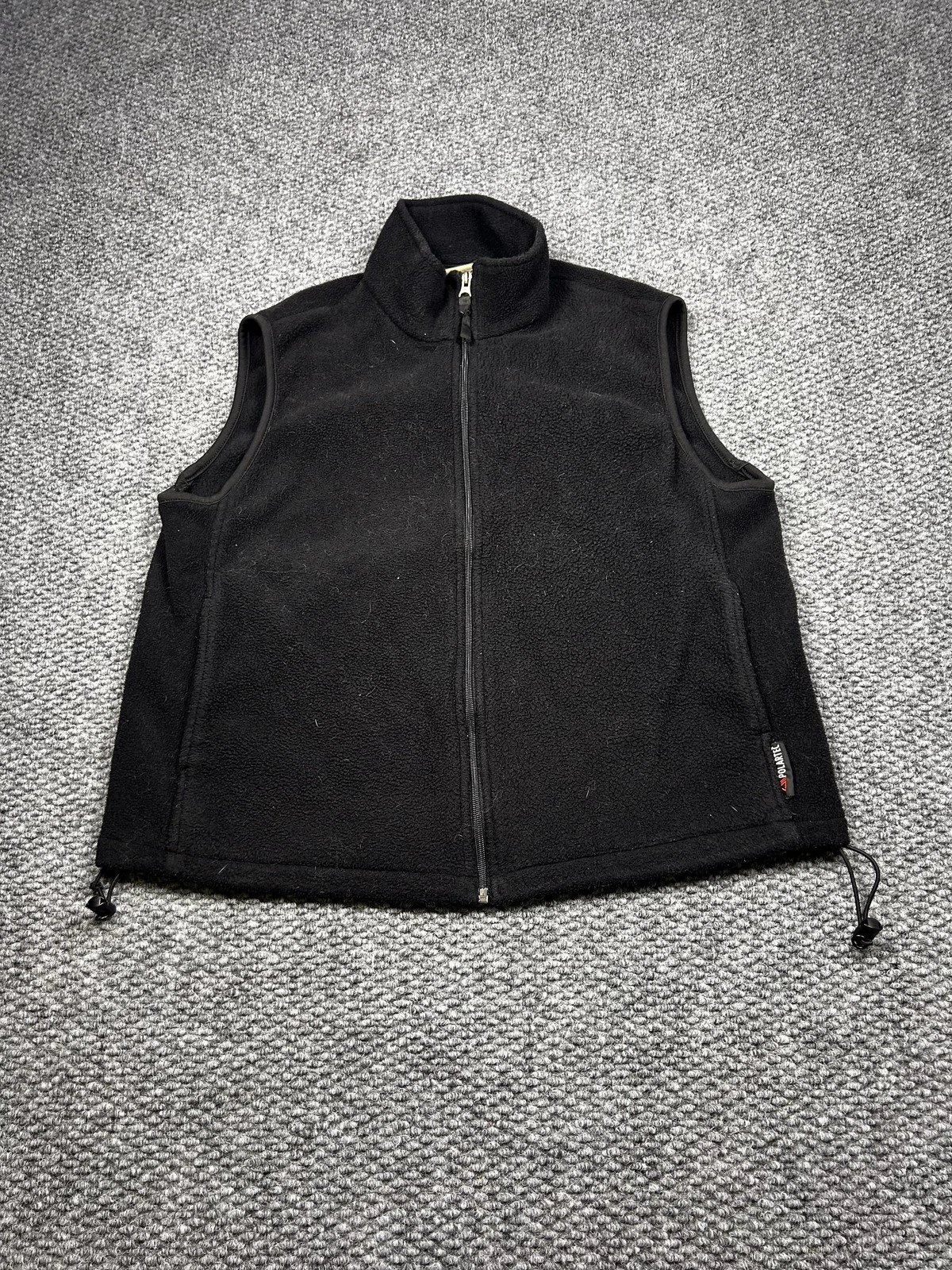 Woolrich Vest Mens Large Black Fleece Full Zip Outdoors Sleeveless Jacket Winter