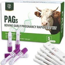 5 Pack Bovine Blood Pregnancy Test Kit, Cow Kit for White