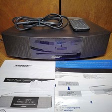 Bose Wave Music System IV AM/FM Radio CD Player Black Remote Cable Manual