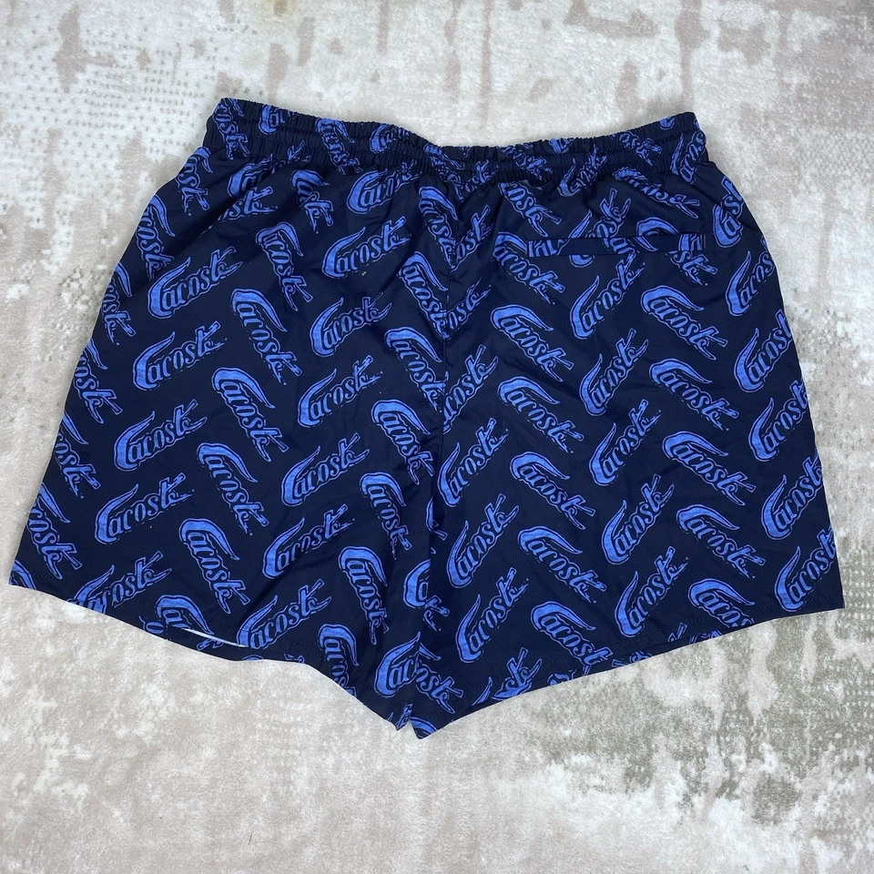 LACOSTE Men's Shorts Swim Logo-Print 5" Trunks Blue Size: S - Imagem 4 de 4