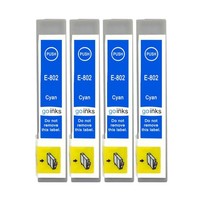 4 Cyan Tintenpatronen Ersetzen Epson Stylus T0802 Non-Oem / Kompatibel