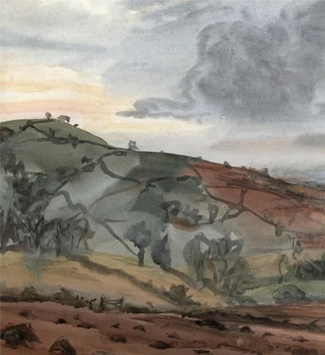 John Marshall - Aquarell Gemälde - Landschaft auf dem Land - Impressionist - Bild 1 von 4