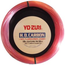 Yo-Zuri HD Carbon Disappearing Pink 30 Yards Fluorocarbon Leader Assorted Weight
