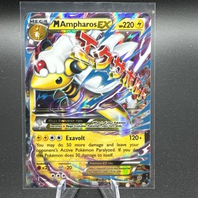 ampharos ex pokemon card value M Ampharos EX 28/98 XY - Ancient Origins Holo